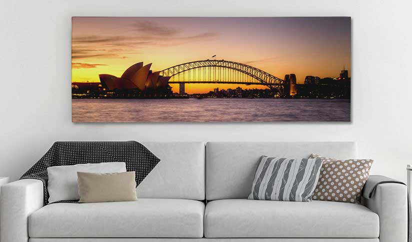 Mrs Macquaries Point of Sydney Photo Printed on Panoramic Canvas Print Australia CanvasChamp