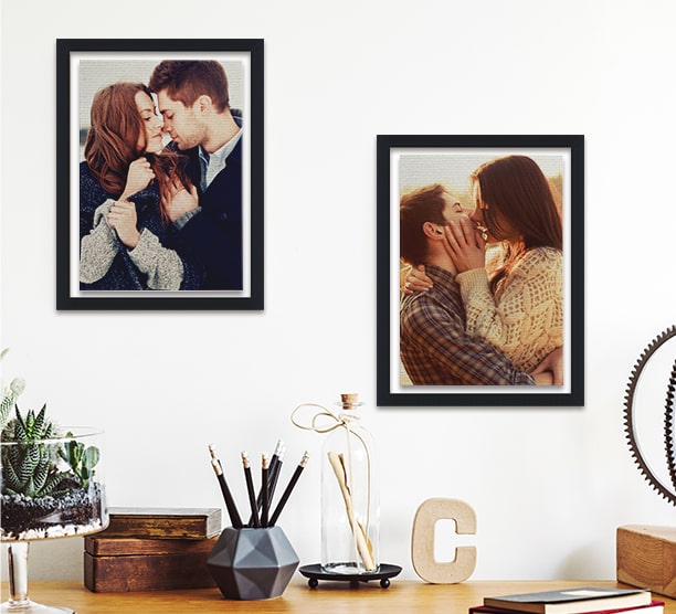 Couple Kissing Photo Professional Floating Frame Canvas Prints Australia CanvasChamp