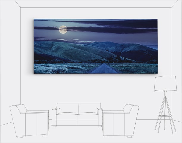 Night Scenary Photo Printed on Large Panoramic Canvas Prints Australia CanvasChamp