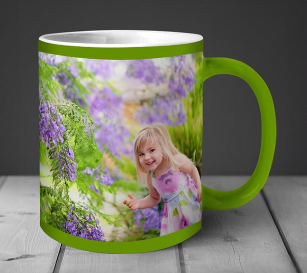 Daughter smiling photo printed on large photo mugs