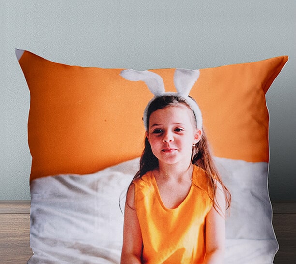 Wedding photo printed on photo pillow